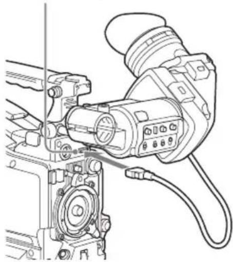 SONY PMW320K - Branchez la fiche du viseur dans le connecteur VF (26 broches). - 1