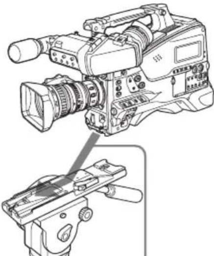 SONY PMW350L - Montez le caméscope sur l'adaptateur de trépied. - 1