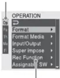 SONY PMW350L - Exemple : lorsque le curseur est positionné sur le menu OPERATION 31

Protection en écriture 25,70

Protège-épaule 13

ajustement de la position 50 - 1