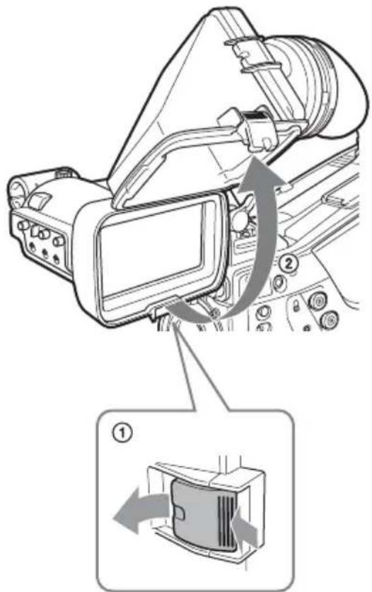 SONY PMW350L - Pour relever le barillet du viseur - 1