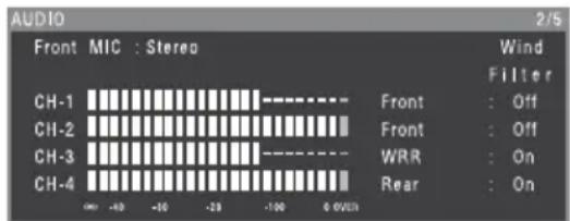 SONY PMW350L - Ecran d'état AUDIO - 1