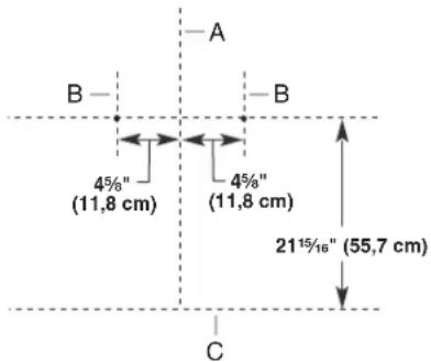 A B — — B 45/8" (11,8 cm) 45/8" (11,8 cm) 2115/16" (55,7 cm) C