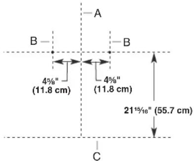 A B — — B 4%8" (11.8 cm) 4%8" (11.8 cm) 2115/16" (55.7 cm) C