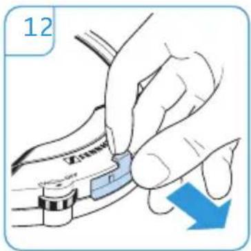 SENNHEISER A 200 SET - Charging the rechargeable battery in the charging compartment at the side of the charger - 1