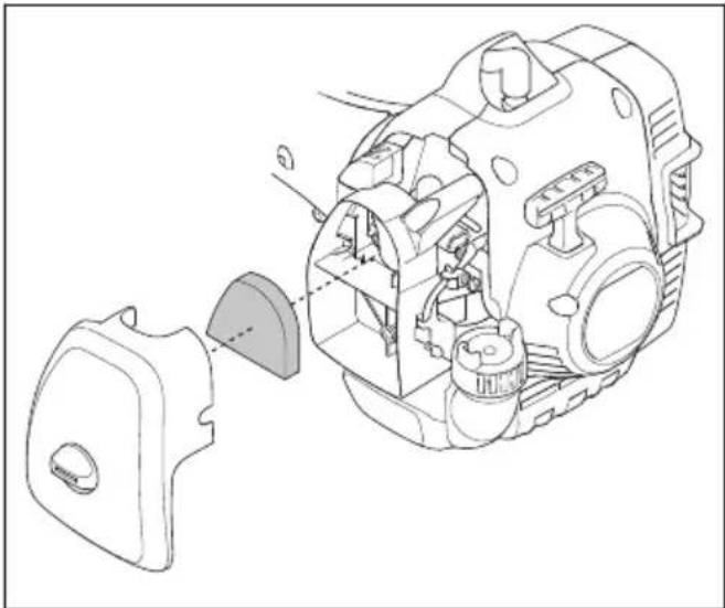 HUSQVARNA 329L - Application de l'huile pour filtrer à air sur le filtré à air - 3