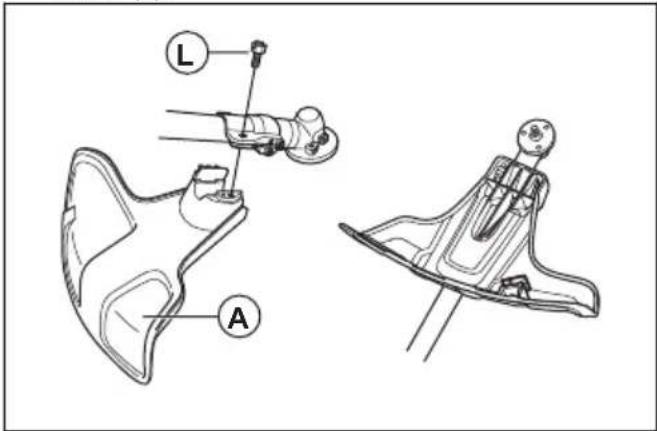 HUSQVARNA 329L - Pour assembler le dispositif de protection de l'outil de coupe - 1