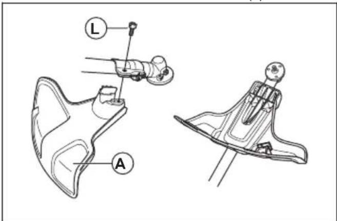 HUSQVARNA 329L - To assemble the cutting attachment guard - 1