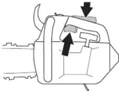 HUSQVARNA ST 424 - Turvaliipaisimen ja turvaliipaisimen varmistimen tarkistaminen - 1