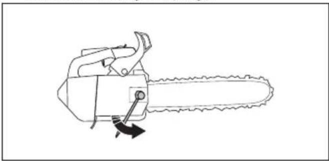 HUSQVARNA ST 424 - Sādan justerer du spændingen på savkæden - 2