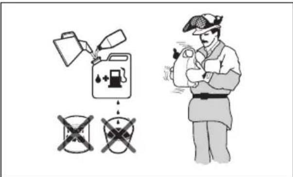 HUSQVARNA 360BT - Benzine en tweetaktolie mengen - 2