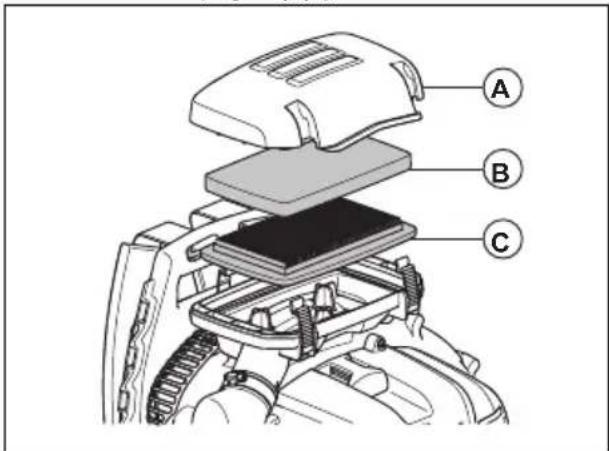 HUSQVARNA 360BT - Hava filtresini temizleme (570BTS, 580BTS) - 3