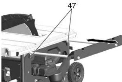 METABO TS 3618 LTX BL 254 - Az asztalhosszabbitó beallitasa - 1