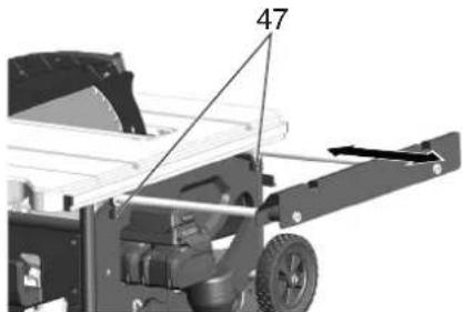 METABO TS 3618 LTX BL 254 - Poydan pidennyksen saatö - 1