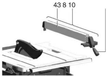 METABO TS 3618 LTX BL 254 - Regolazione della guida parallela - 1