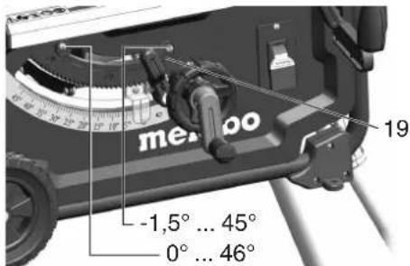 METABO TS 3618 LTX BL 254 - Ustawienie do podcinania - 1