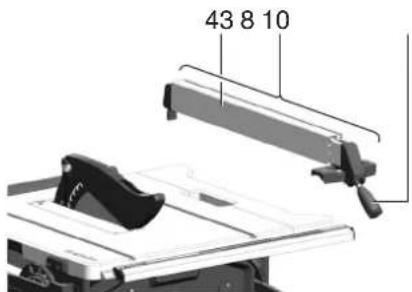 METABO TS 3618 LTX BL 254 - W celu zablokowania wcisnac dzwignie   zaciskowa (10) do dolu. - 1