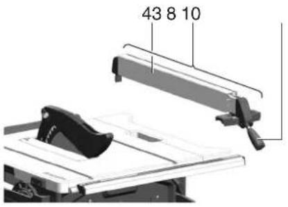 METABO TS 3618 LTX BL 254 - Pour bloquer le guide latéral, pousser le levier de serrage (10) vers le bas. - 1
