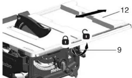 METABO TS 3618 LTX BL 254 - Tischverbreiterung einstellen - 1