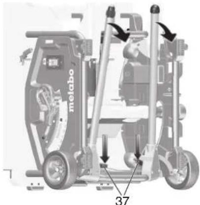 METABO TS 3618 LTX BL 254 - Montagem com cavalete: - 2