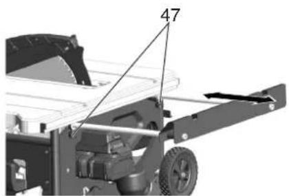 METABO TS 3618 LTX BL 254 - Indstilling af forlaengerbord - 1
