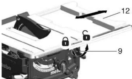 METABO TS 3618 LTX BL 254 - Stalla in bordsbreddningen - 1