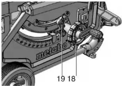 METABO TS 216 Floor - dell'inclinazione della lama solamente quando la lama si è arrestata! - 1