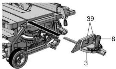 METABO TS 216 Floor - Dwarsaanslag instellen - 1