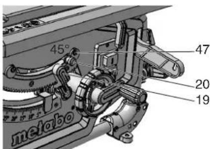 METABO TS 216 Floor - Ajuste de la limitacion del tope - 1