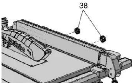 METABO TS 216 Floor - Pour bloquer le guide latorial, pousser le levier de serrage (12) vers le bas. - 2