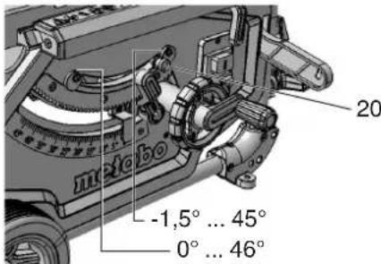 METABO TS 216 Floor - A visszavagasok beallitasa - 1