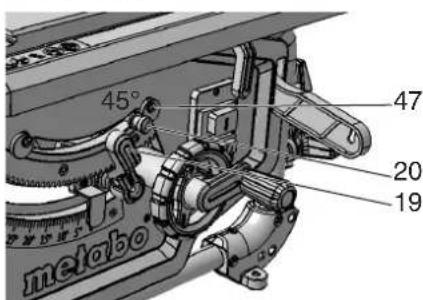 METABO TS 216 Floor - Reglage du limiteur de butée - 1