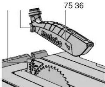 METABO TS 216 Floor - Montar o resguardo contra aparas - 1