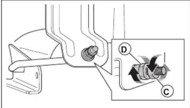 HUSQVARNA TC 238T - To adjust the parallelism of the cutting deck - 7