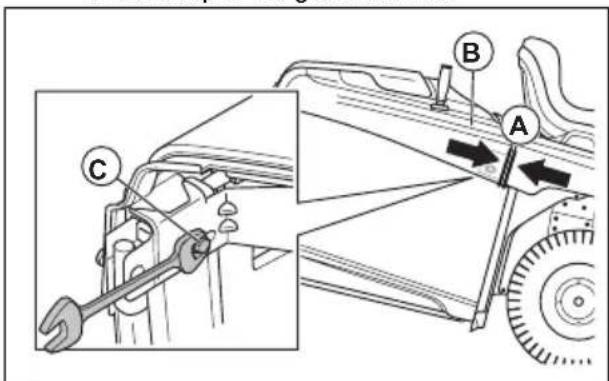 HUSQVARNA TC 238T - To adjust the grass catcher brackets - 3