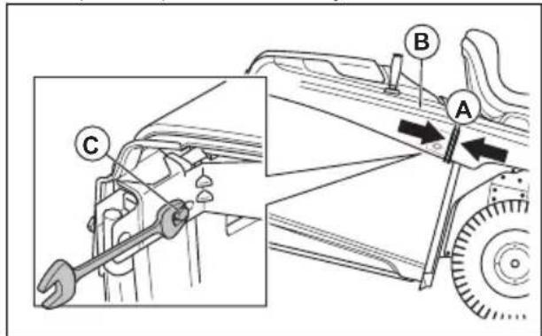 HUSQVARNA TC 238T - Regolazione delle staffe del raccoglierba - 3