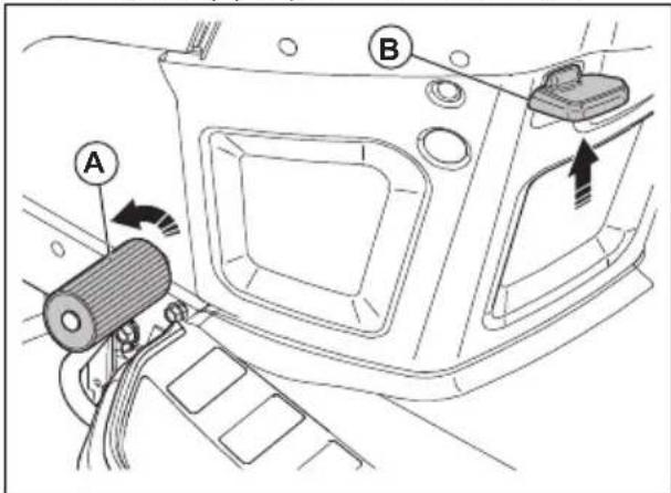 HUSQVARNA TC 238T - To engage and disengage the parking brake - 1