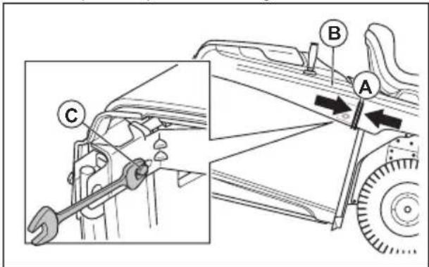 HUSQVARNA TC 238T - Ajuste de los soportes del recogedor de césped - 3