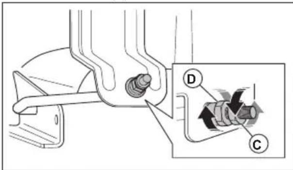 HUSQVARNA TS 142L - Regolazione laterale di precisione del piatto di taglio - 6