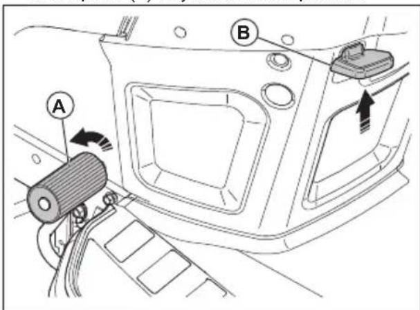 HUSQVARNA TS 142L - To engage and disengage the parking brake - 1