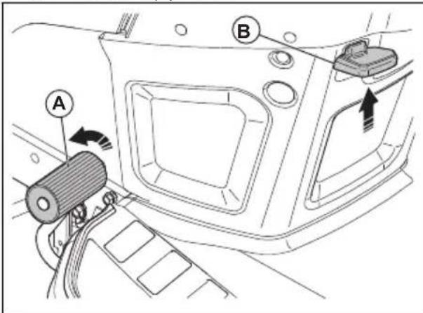 HUSQVARNA TS 142L - Activación y desactivación del freno de estacionamiento - 1