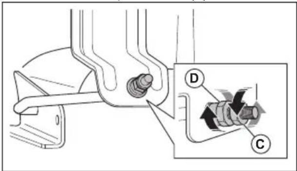 HUSQVARNA TS 142L - To adjust the parallelism of the cutting deck - 7