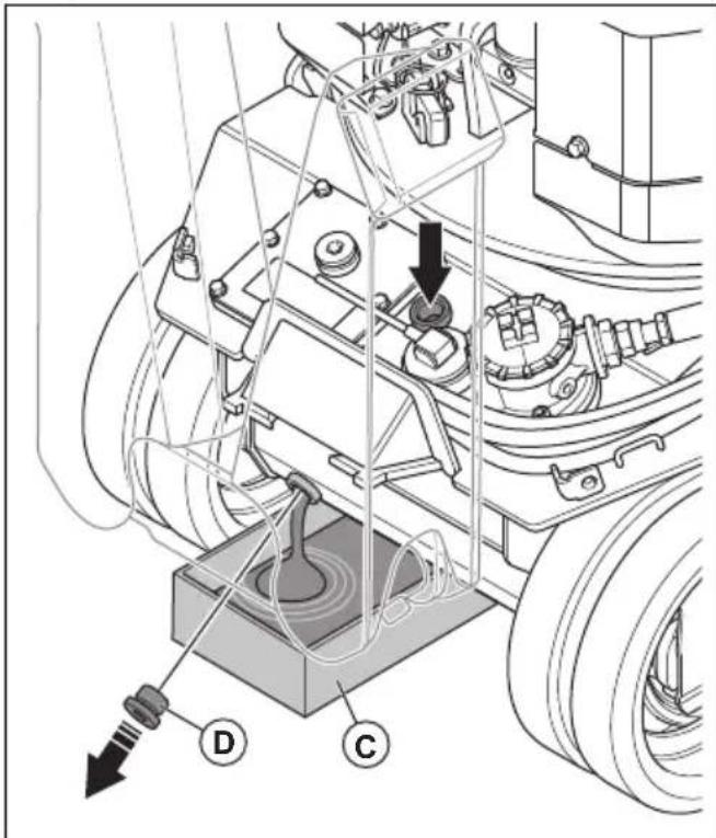 HUSQVARNA TC 130 - To drain the hydraulic oil (DXR 95) - 5