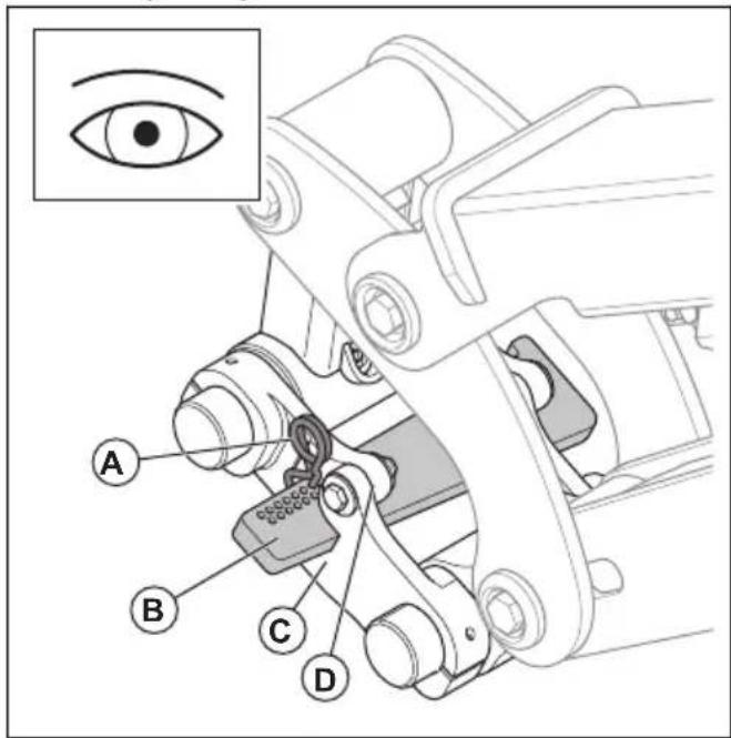 HUSQVARNA TC 130 - Examen du crochet à outil (DXR 145, DXR 275, DXR 305, DXR 315) - 1