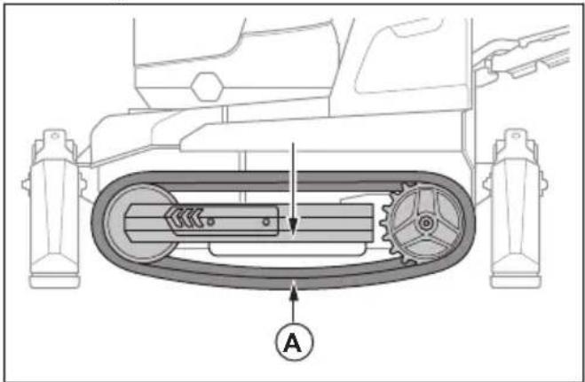 HUSQVARNA TC 130 - De spanning in de rupsbanden handmatig afstellen (DXR 95) - 4