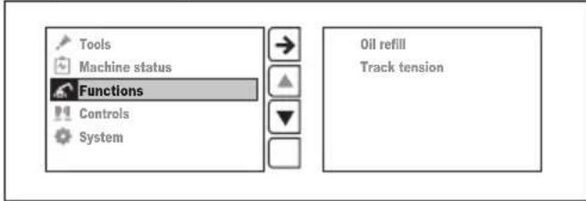 HUSQVARNA TC 130 - "Functions" menu (DXR 145, DXR 275, DXR 305, DXR 315) - 1