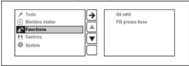 HUSQVARNA TC 130 - "Functions" menu (DXR 95) - 1