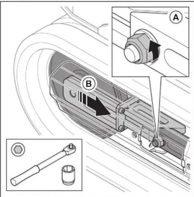 HUSQVARNA TC 130 - Retrait et installation des chenilles (DXR 95) - 2