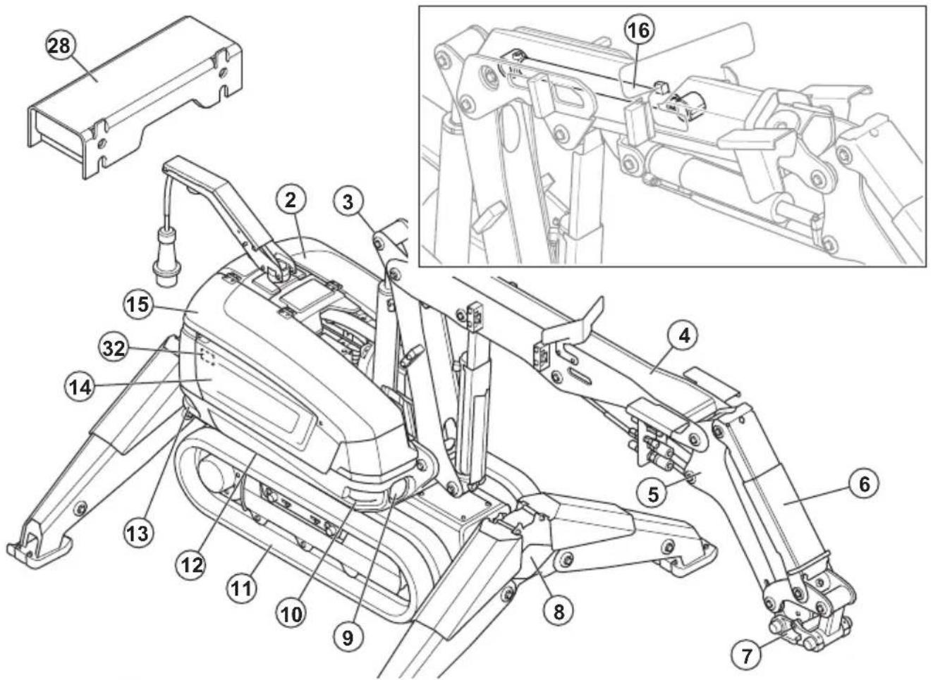 HUSQVARNA TC 130 - Geräteübersicht (DXR 275, DXR 305, DXR 315) - 1