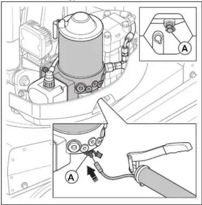HUSQVARNA TC 130 - So führen Sie eine Prüfung der Schmierfettmenge in der Hydraulikhammer-Schmierfettpumpede durch (DXR 95) - 2