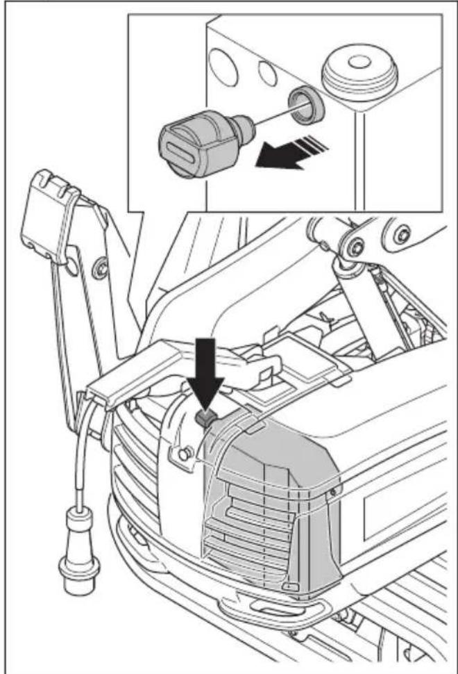 HUSQVARNA TC 130 - De hydraulische olie aftappen (DXR 275, DXR 305, DXR 315) - 3